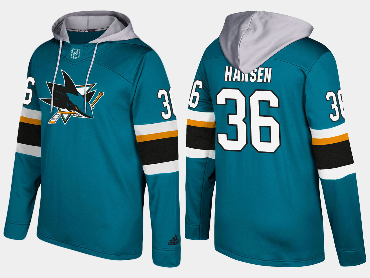 NHL Men San Jose sharks #36 jannik hansen blue hoodie->san jose sharks->NHL Jersey